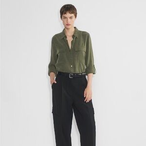 Babaton Olive Green Utility Shirt from Aritzia